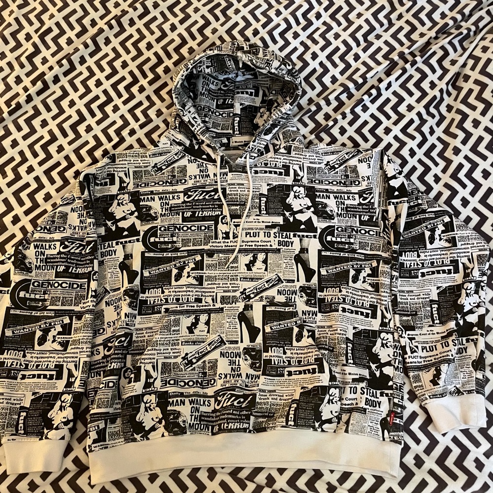 Fuct Newspaper Style Hoodie